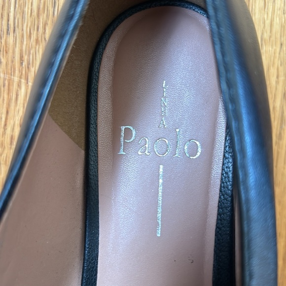 Linea Paola black square toe flats with tie - Picture 3 of 3